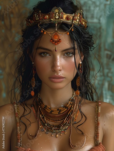 portrait of a woman, incan warrior princess