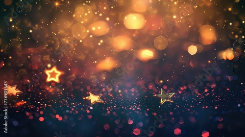 Abstract twinkled christmas background with stars