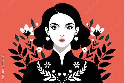 A Creative Fashion Portrait Blossoming with Delicate Patterns