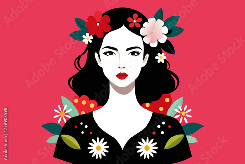 A Creative Fashion Portrait Blossoming with Delicate Patterns