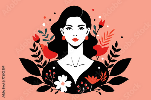 A Creative Fashion Portrait Blossoming with Delicate Patterns
