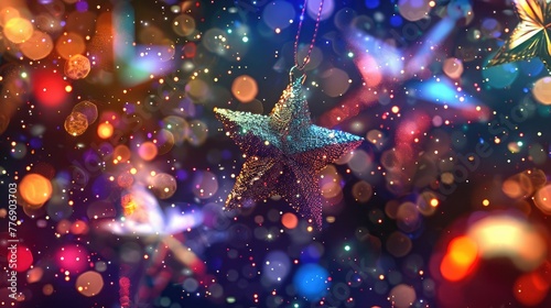Abstract twinkled christmas background with stars