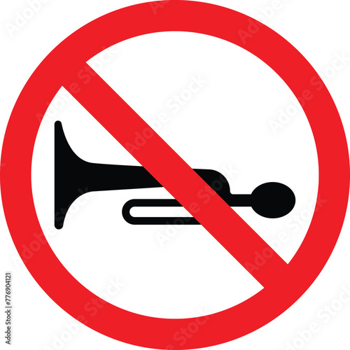 No horn sign and Horn prohibited sign vector