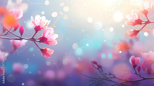 spring background blur holiday wallpaper with flowers