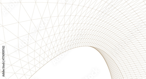 abstract arched architecture 3d illustration  