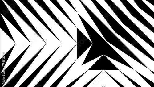 Abstract creative black and white geometric shape zigzag stripe motion background. Video animation Ultra HD 4k footage.