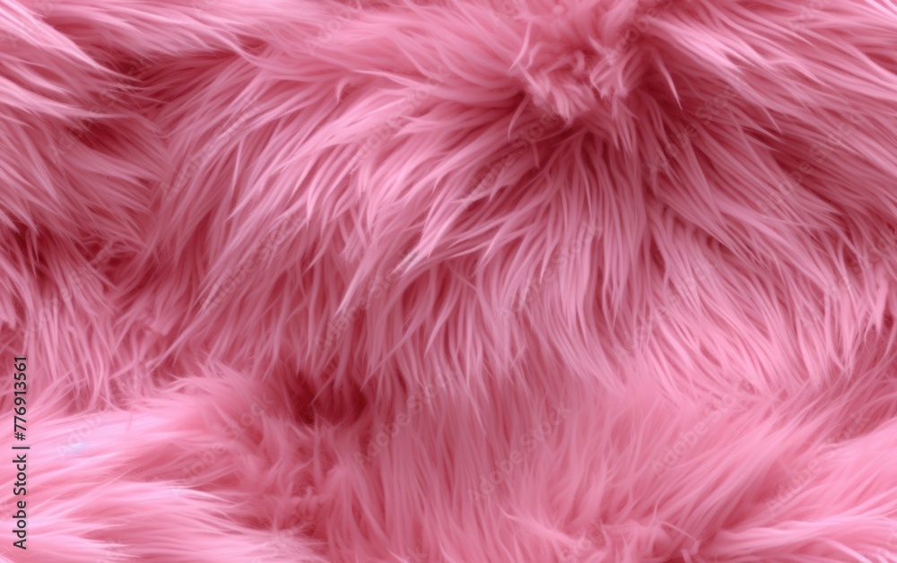 Close-up texture of pink faux fur fabric
