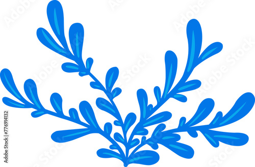 Abstract seaweed, sea grass and coral illustration for decoration on marine life, aquatic plant and ocean concept.