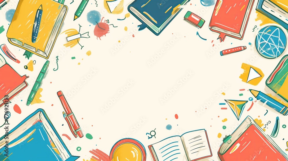 Fototapeta premium Background for posters and presentations, school theme, education, learning