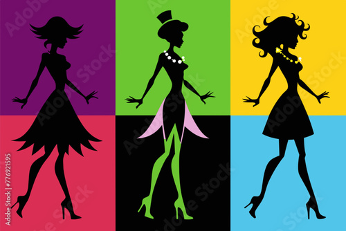 color image Model Silhouette Illustrations & Vectors