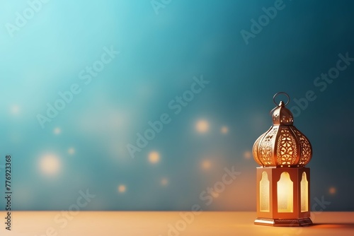 Eid mubarak and ramadan kareem greetings with islamic lantern and mosque. Eid al fitr background