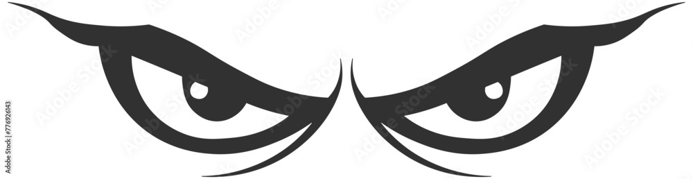black silhouette of an evil look without background black silhouette of an evil look without background