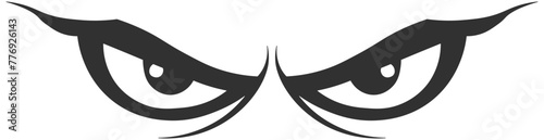 black silhouette of an evil look without background