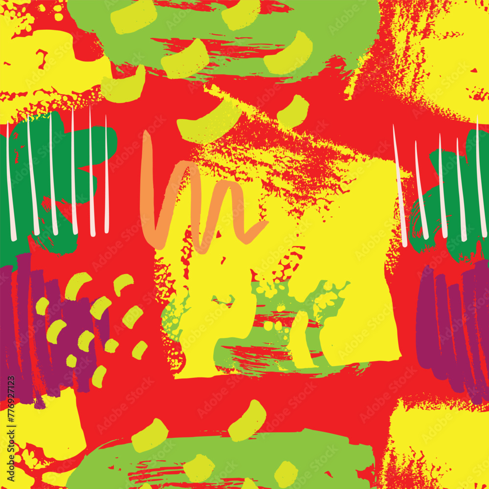 Flat abstract doodle pattern seamless colorful design Flat abstract doodle pattern seamless colorful design
