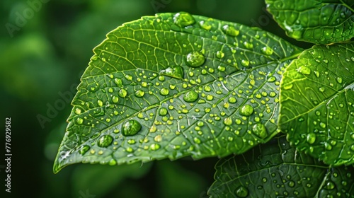 Water Drop on green Leaf