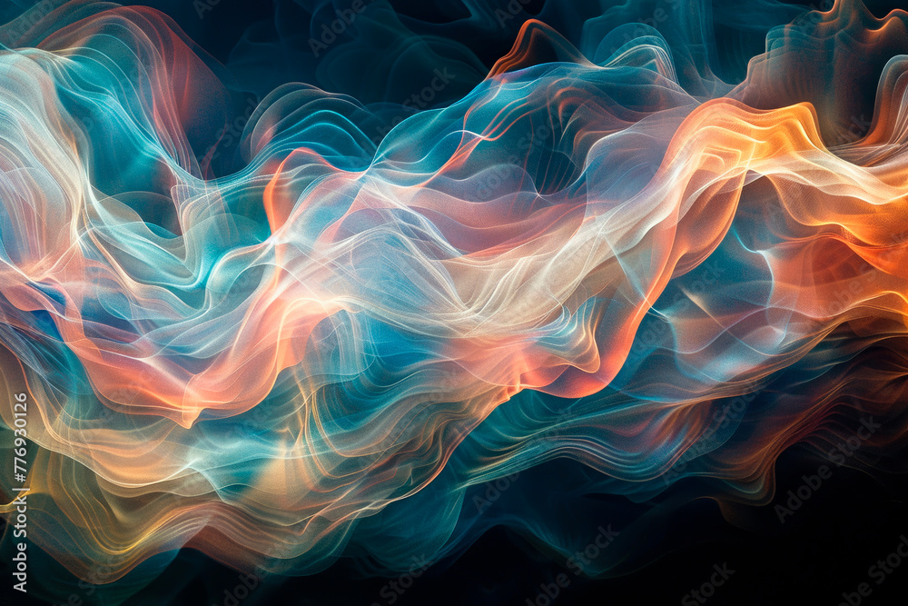 Fototapeta premium an abstract composition of waveforms morphing and shifting over time, their dynamic shapes creating a sense of movement and change