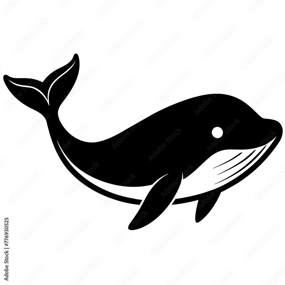 Obraz premium Simple whale Silhouette Vector logo Art, Icons, and Graphics vector illustration