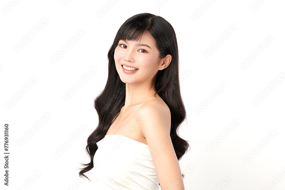 Beautiful young asian woman with clean fresh skin on white background, Face care, Facial treatment, Cosmetology, beauty and spa, Asian women portrait. Beautiful young asian woman with clean fresh skin on white background, Face care, Facial treatment, Cosmetology, beauty and spa, Asian women portrait.