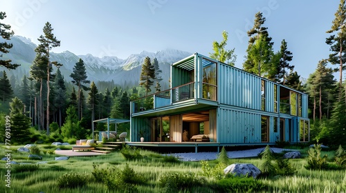 Eco-Friendly Shipping Container House: Stylish Living Amidst Nature's Splendor