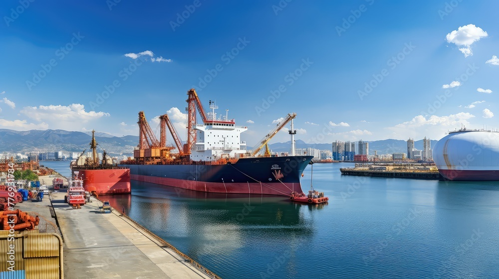 docked oil tanker vessel