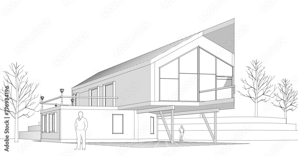 sketch of house sketch of house