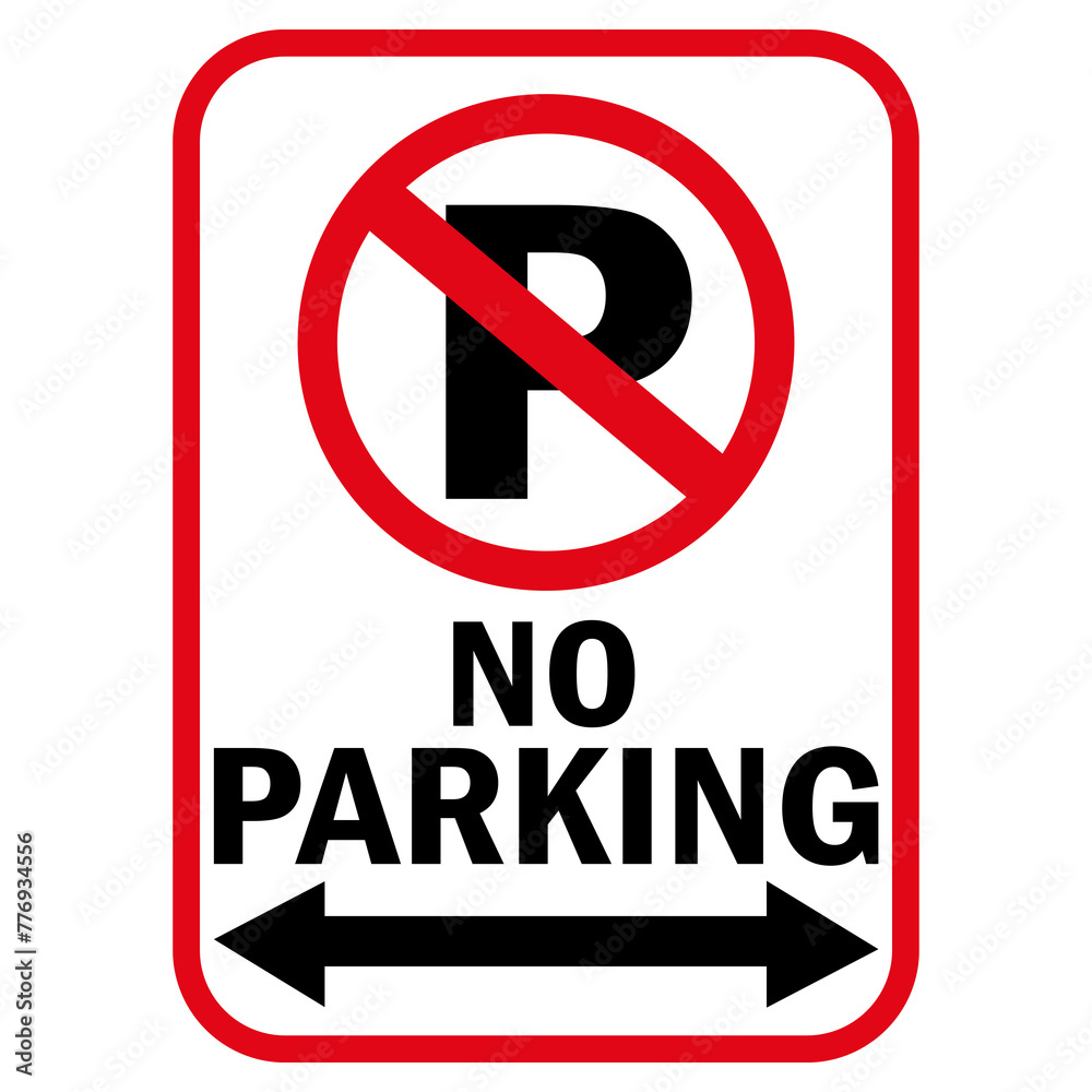 Warning signs prohibiting parking along the entire length. Warning signs prohibiting parking along the entire length.