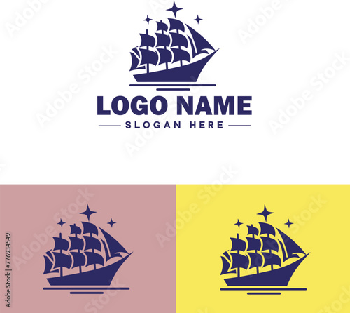ship sea shipping cargo cruise ocean ship boat logo icon vector for business app silhouette logo template