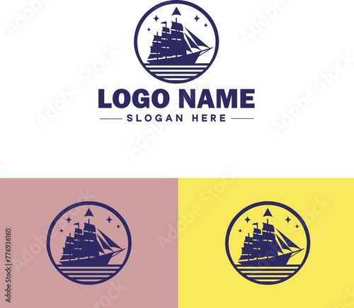 ship sea shipping cargo cruise ocean ship boat logo icon vector for business app silhouette logo template