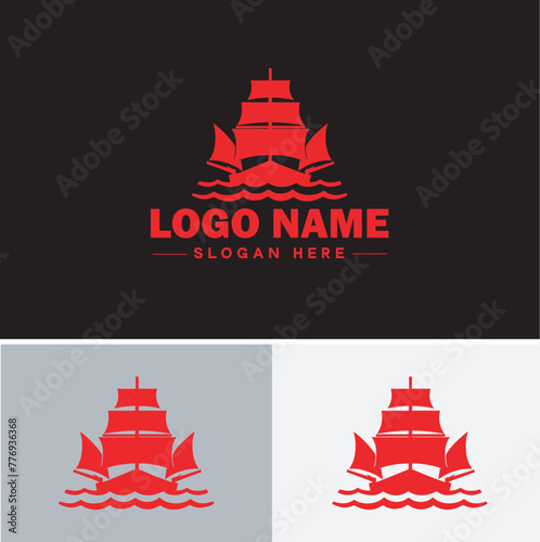 ship sea shipping cargo cruise ocean ship boat logo icon vector for business app silhouette logo template