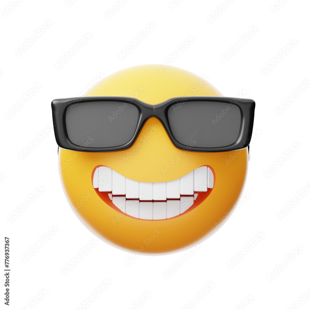3D illustration of cool. 3d emoji