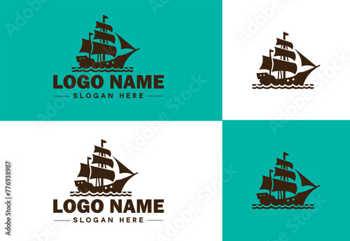 ship sea shipping cargo cruise ocean ship boat logo icon vector for business app silhouette logo template