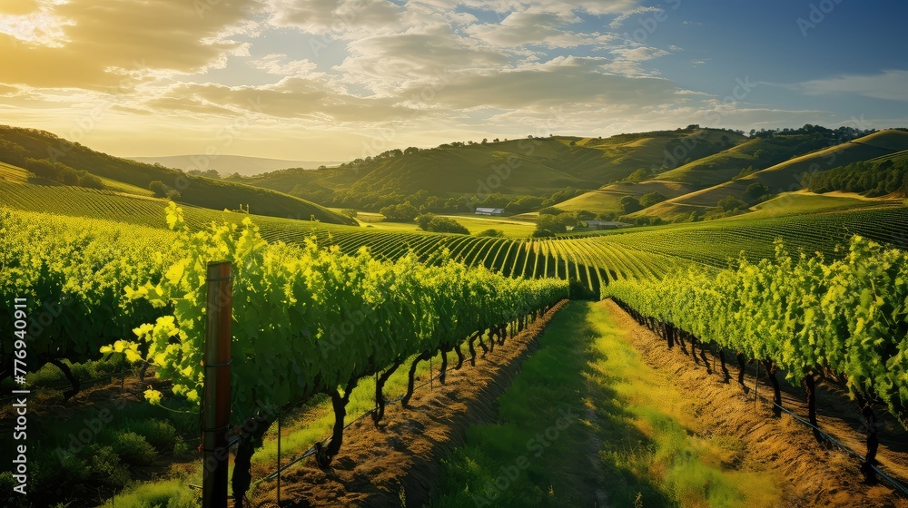 hills sunny vineyard