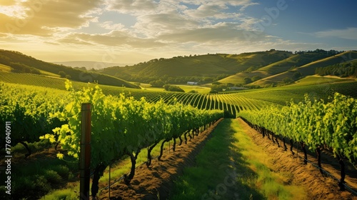 hills sunny vineyard