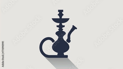 flat vector filled black icon of hookah, white background  photo