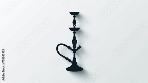 flat vector filled black icon of hookah, white background  photo