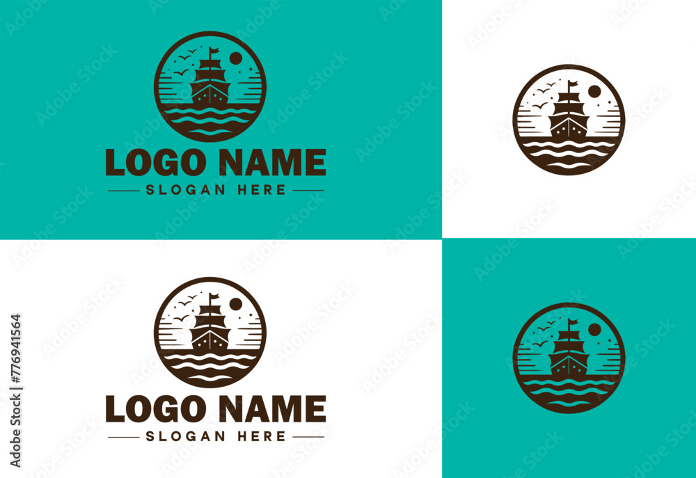 ship sea shipping cargo cruise ocean ship boat logo icon vector for business app silhouette logo template ship sea shipping cargo cruise ocean ship boat logo icon vector for business app silhouette logo template