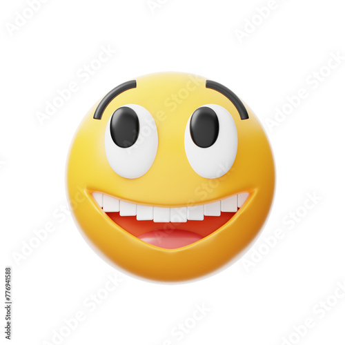 3D illustration of happy. 3d emoji