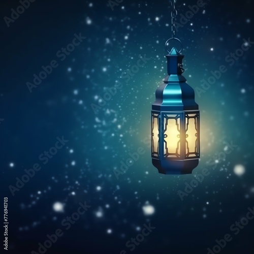 Eid mubarak and ramadan kareem greetings with islamic lantern and mosque. Eid al fitr background