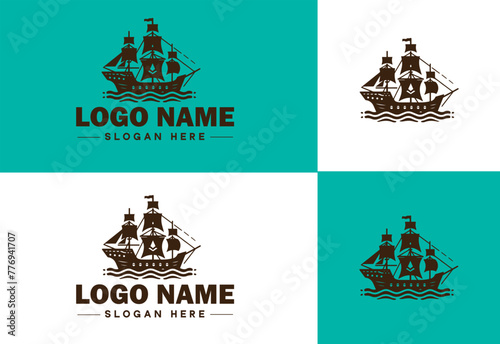 ship sea shipping cargo cruise ocean ship boat logo icon vector for business app silhouette logo template