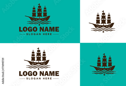 ship sea shipping cargo cruise ocean ship boat logo icon vector for business app silhouette logo template