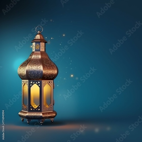 Eid mubarak and ramadan kareem greetings with islamic lantern and mosque. Eid al fitr background