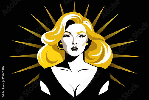 Golden-Haired Glamour Girl Exuding Style and Elegance 