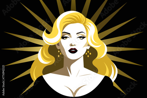 Golden-Haired Glamour Girl Exuding Style and Elegance 