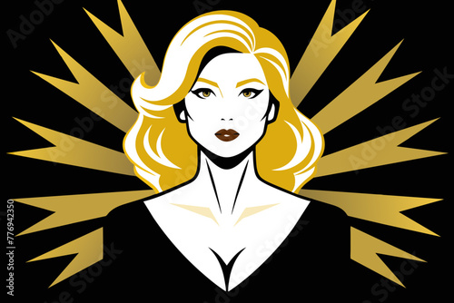 Golden-Haired Glamour Girl Exuding Style and Elegance 