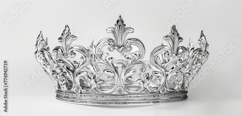 Monochrome Crown: Captivating Silverwork Closeup