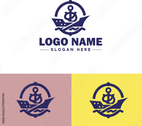ship sea shipping cargo cruise ocean ship boat logo icon vector for business app silhouette logo template