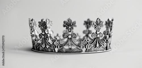 Detailed Silverwork: Monochrome Closeup of Crown