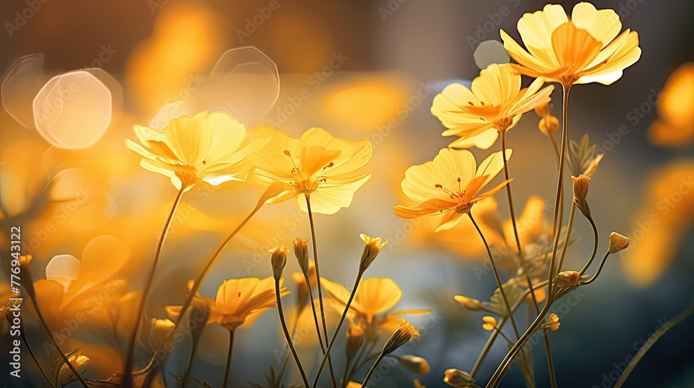 flower yellow bokeh background