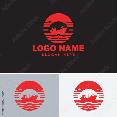 ship sea shipping cargo cruise ocean ship boat logo icon vector for business app silhouette logo template