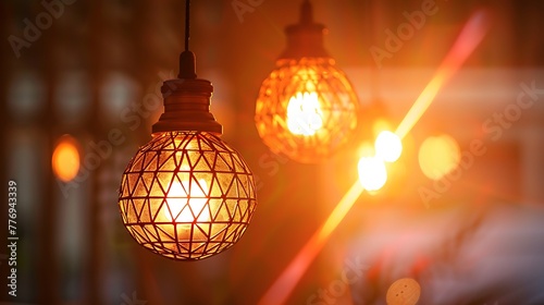 Beautiful retro luxury light lamp decor glowing © James